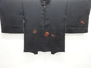 菊模様織出し漆一ツ紋絵羽織